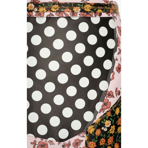 ZARA:s Unique Patchwork Maxi Skirt Boho Festival Floral Polka Dot Print Flowy - Picture 14 of 15